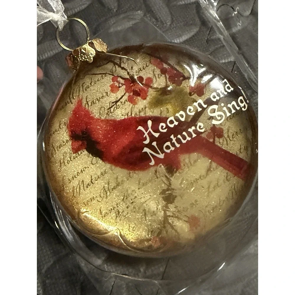 Hallmark Keepsake Cardinal Song 2010 Heaven and Nature Sing Glass Ornament New